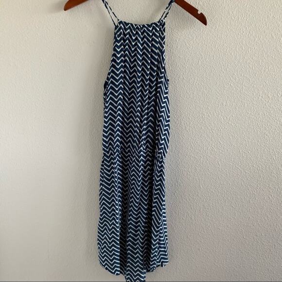 Fighting Eel Ava Sky Chevron Lightweight Dress Tie Waist Small - Picture 2 of 9